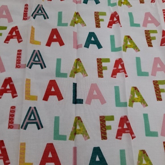 FA LA LA LA Christmas Song Holiday Bandana Cotton 21 x 21 inch - Picture 7 of 10